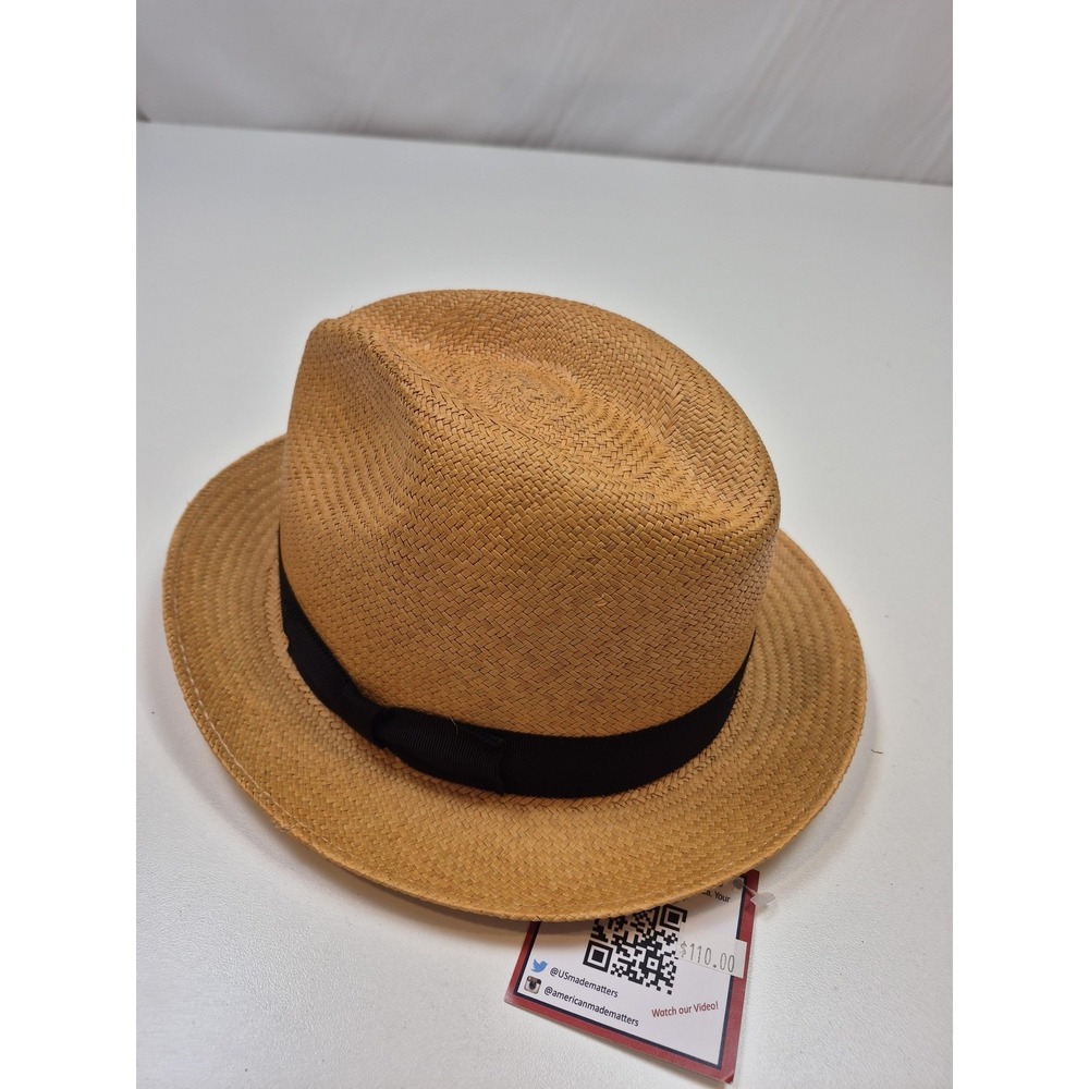 One Fresh Hat Panama Hat Mens M Beige Straw Lined Genuine Panama Summer USA
